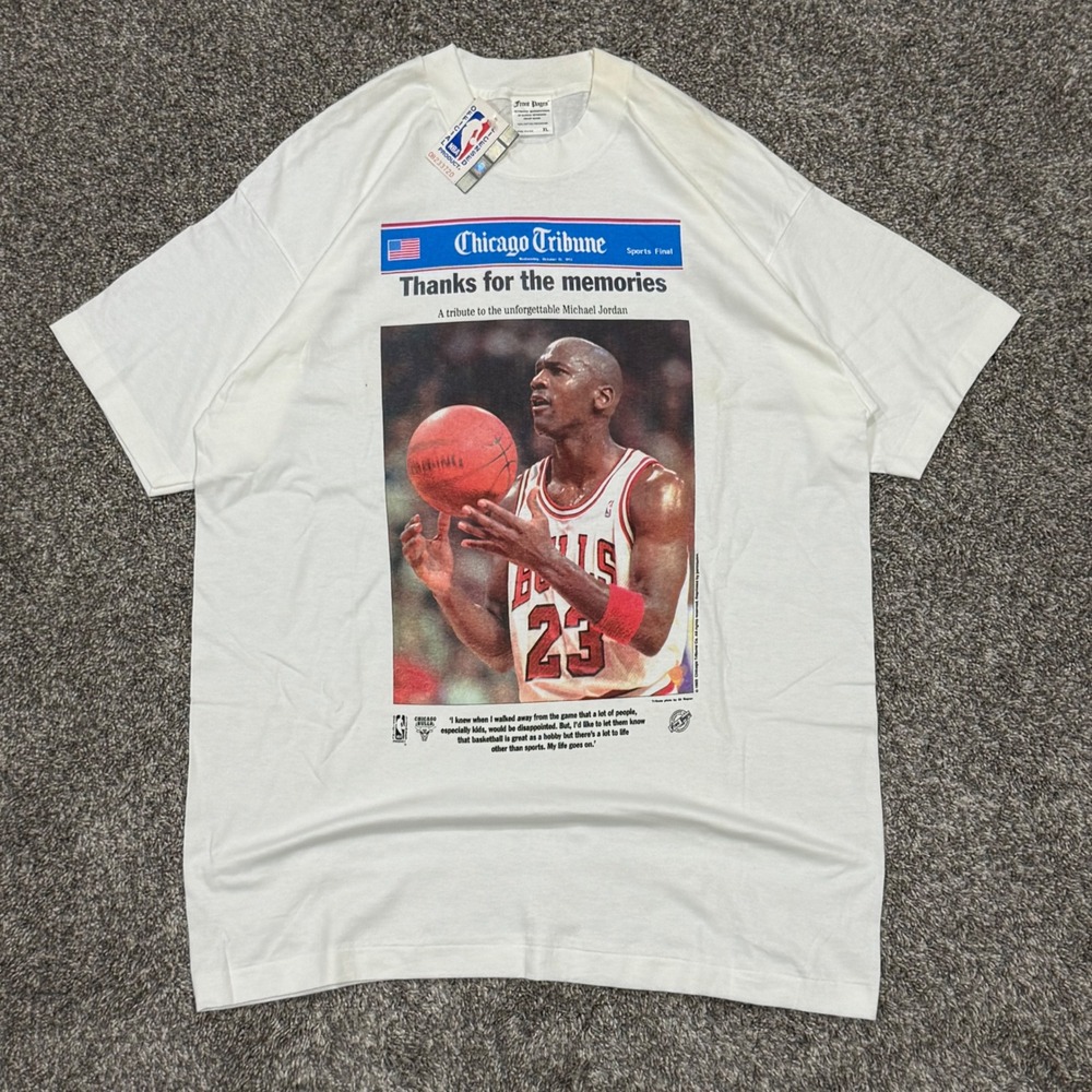 NEW Vintage 1993 Michael Jordan Chicago Tribute T-Shirt NBA Bulls Mens XL NWT